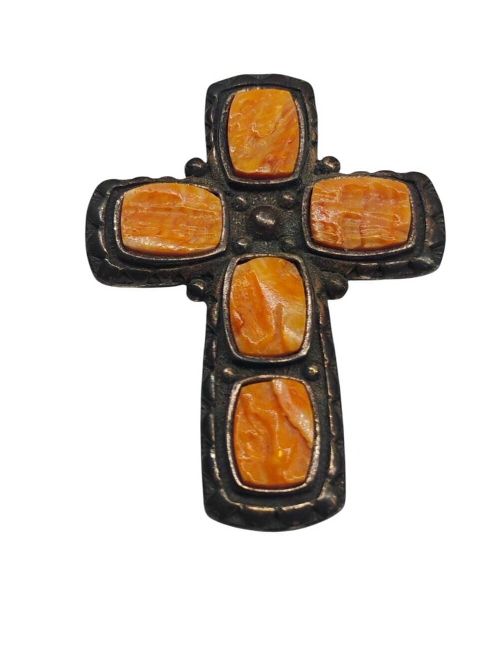 Waldeck Johnson WJ 925 Sterling Silver Spiny Oyster Cross Pendant & Brooch